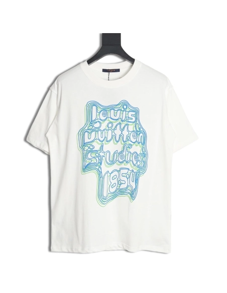 Reps Louis Vuitton geometric neon print short-sleeved T-shirt,All order with free shipping Reps Louis Vuitton