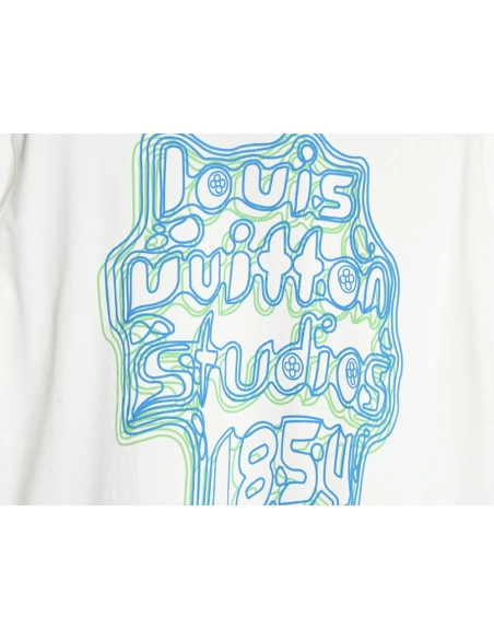 Reps Louis Vuitton geometric neon print short-sleeved T-shirt,All order with free shipping Reps Louis Vuitton