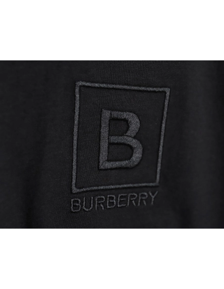 Burberry B logo embroidered plaid patchwork T-shirt TSK1,All order with free shipping Burberry