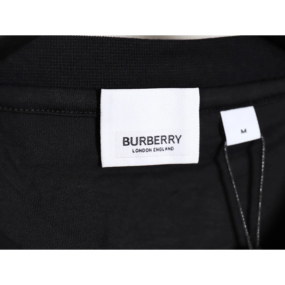 Burberry B logo embroidered plaid patchwork T-shirt TSK1,All order with free shipping Burberry