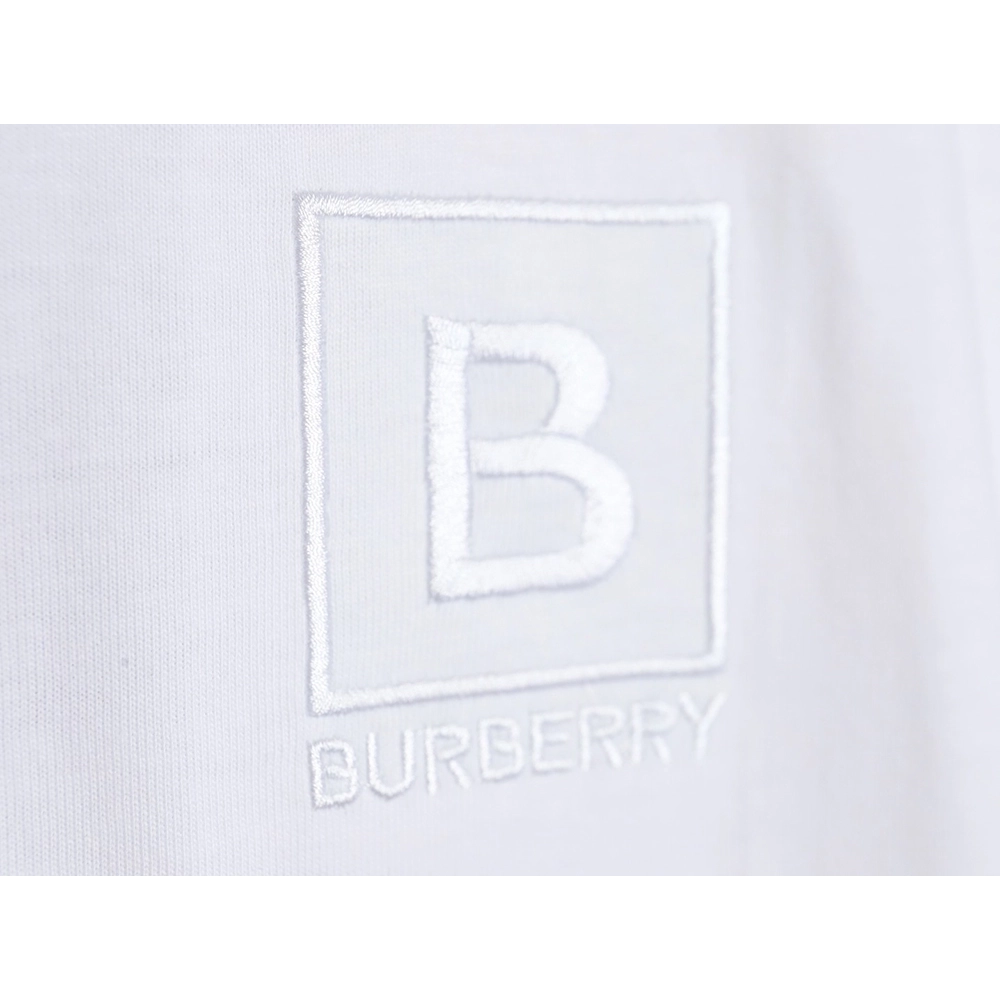 Burberry B logo embroidered plaid patchwork T-shirt,All order with free shipping Burberry