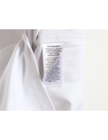 Burberry B logo embroidered plaid patchwork T-shirt,All order with free shipping Burberry