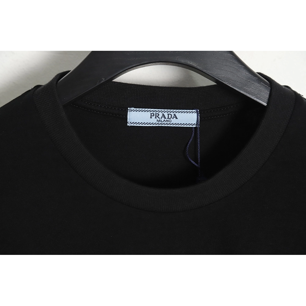 PRADA PRD 23SS Triangle rhinestone standard short-sleeved T-shirt TSK1,All order with free shipping Prada