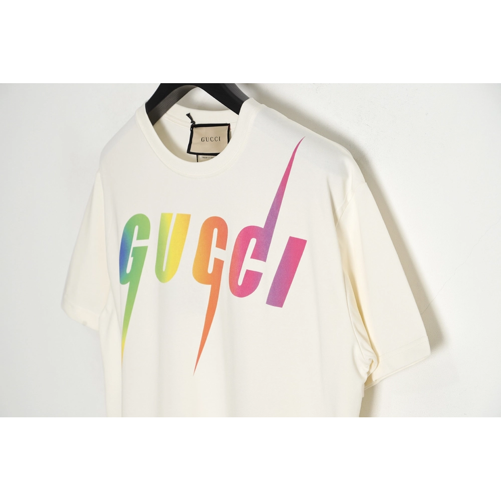 Reps Gucci 23SS Gradient Lightning Short Sleeve T-Shirt,All order with free shipping Reps Gucci