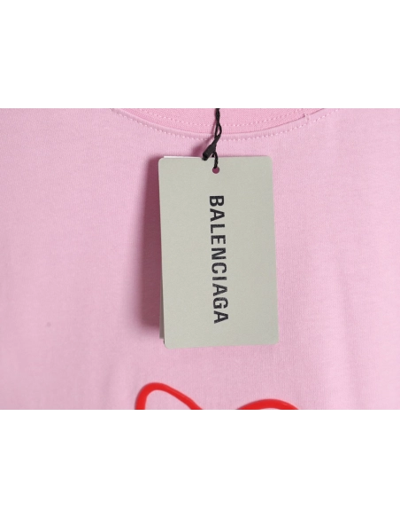 Balenciaga solid color heart short-sleeved T-shirt,All order with free shipping Balenciaga