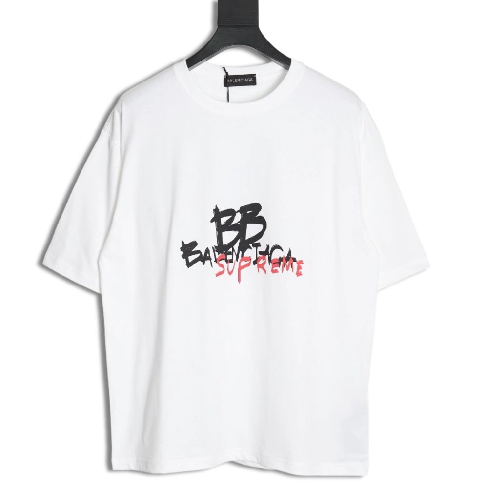 Balenciaga Script Crew Neck T-shirt,All order with free shipping Balenciaga
