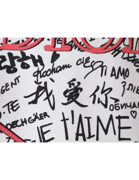 Dior Love Couple Round Neck Short Sleeve T-Shirt,All order with free shipping Dior