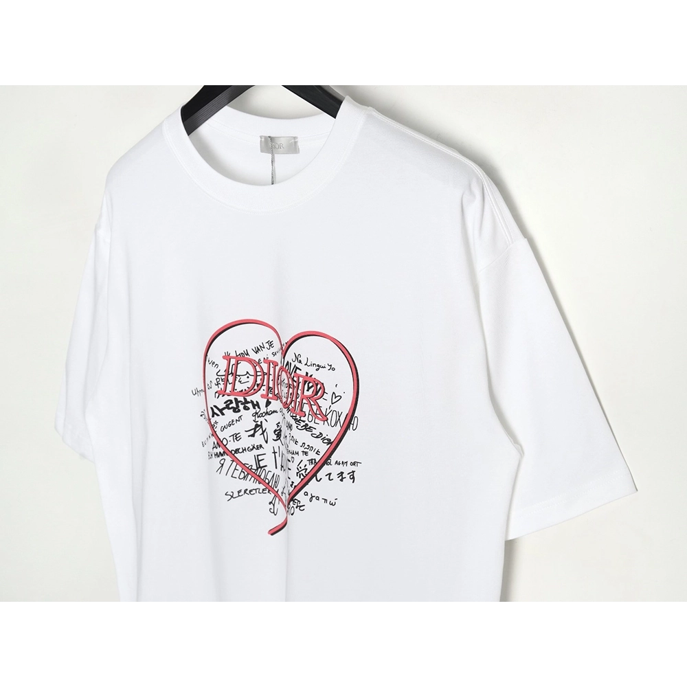 Dior Love Couple Round Neck Short Sleeve T-Shirt,All order with free shipping Dior