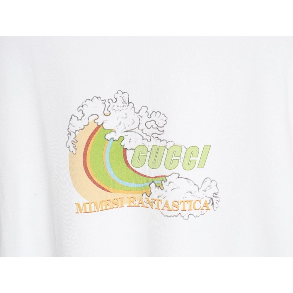 Reps Gucci Limited Edition Rainbow Wave Digital Direct Printing Short Sleeve T-shirt,All order with free shipping Reps Gucci