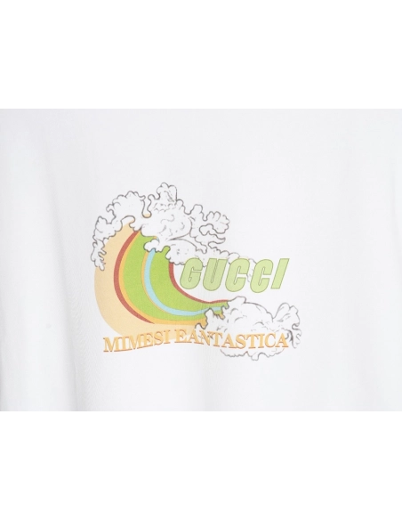 Reps Gucci Limited Edition Rainbow Wave Digital Direct Printing Short Sleeve T-shirt,All order with free shipping Reps Gucci