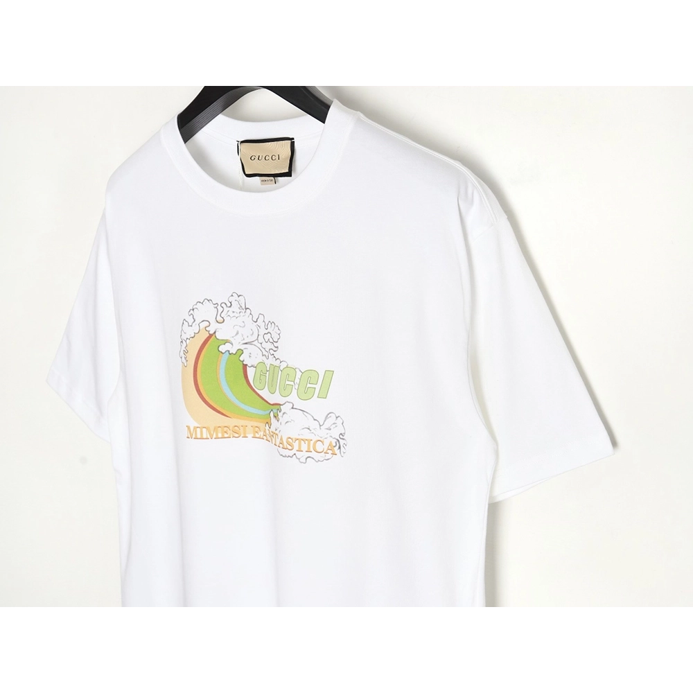 Reps Gucci Limited Edition Rainbow Wave Digital Direct Printing Short Sleeve T-shirt,All order with free shipping Reps Gucci