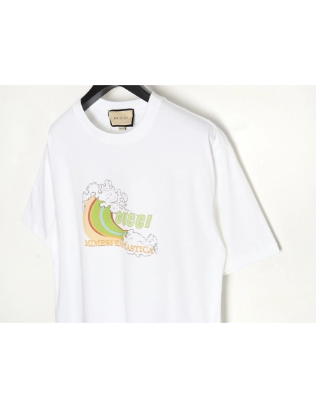 Reps Gucci Limited Edition Rainbow Wave Digital Direct Printing Short Sleeve T-shirt,All order with free shipping Reps Gucci