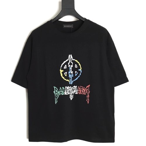 Balenciaga 24ss new color label round neck short sleeve T-shirt TSK1,All order with free shipping Balenciaga