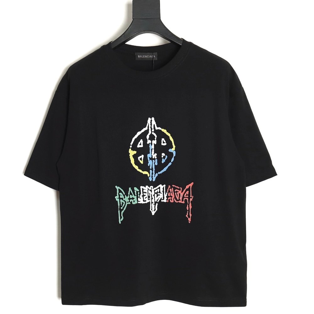 Balenciaga 24ss new color label round neck short sleeve T-shirt TSK1,All order with free shipping Balenciaga