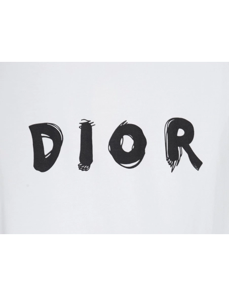 Dior Dragon Print Lettering Short Sleeve T-Shirt,All order with free shipping Dior