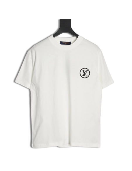 Reps Louis Vuitton Embroidered Beaded Short Sleeve T-Shirt,All order with free shipping Reps Louis Vuitton