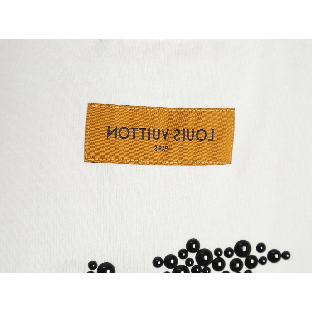 Reps Louis Vuitton Embroidered Beaded Short Sleeve T-Shirt,All order with free shipping Reps Louis Vuitton