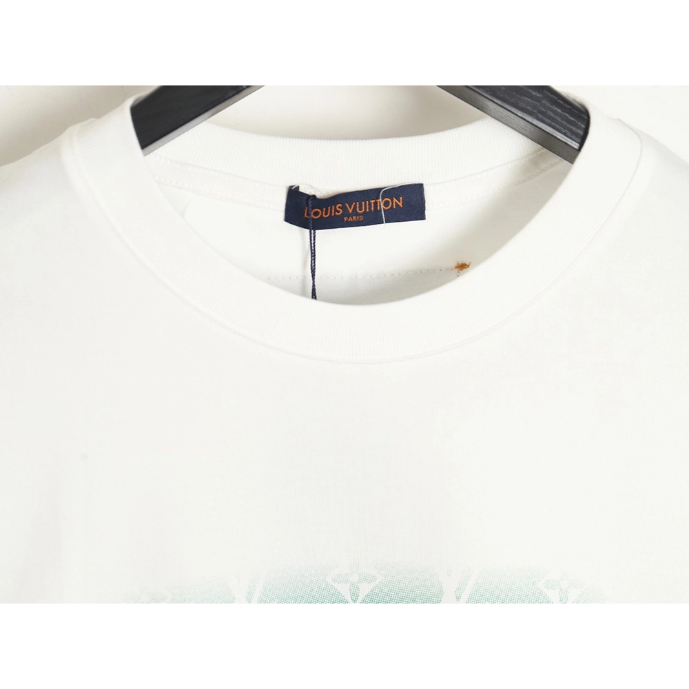 Reps Louis Vuitton square green full print short-sleeved T-shirt TSK1,All order with free shipping Reps Louis Vuitton