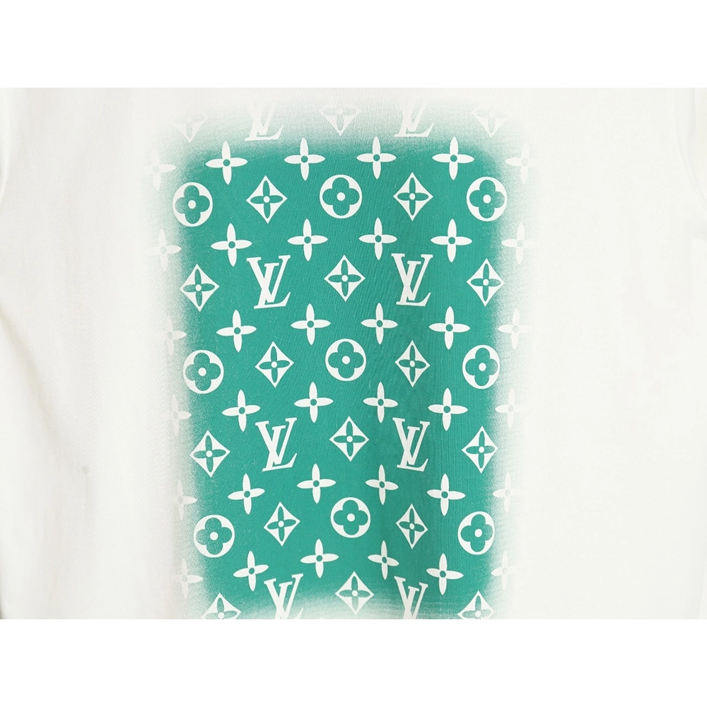 Reps Louis Vuitton square green full print short-sleeved T-shirt TSK1,All order with free shipping Reps Louis Vuitton
