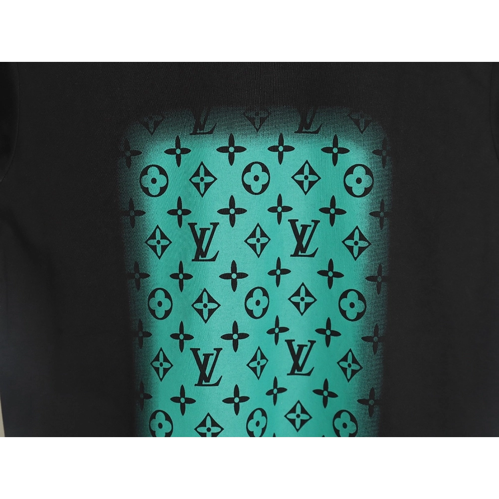 Reps Louis Vuitton square green full print short-sleeved T-shirt,All order with free shipping Reps Louis Vuitton