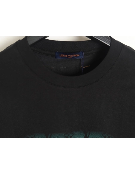 Reps Louis Vuitton square green full print short-sleeved T-shirt,All order with free shipping Reps Louis Vuitton