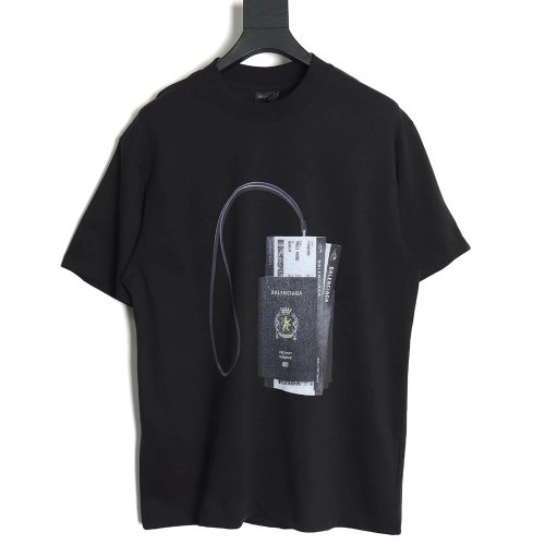 Balenciaga 24SS Ticket Passport Round Neck Short Sleeve T-Shirt TSK2,All order with free shipping Balenciaga
