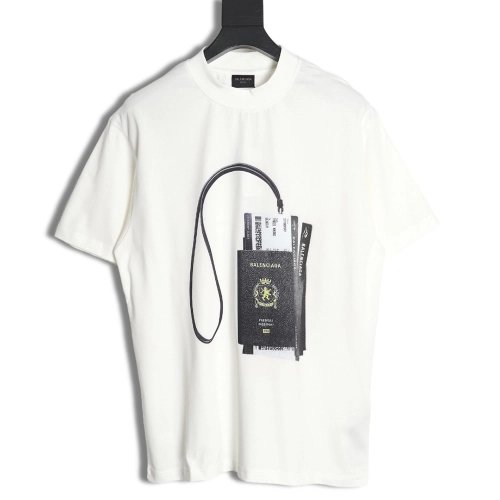 Balenciaga 24SS Ticket Passport Round Neck Short Sleeve T-Shirt TSK1,All order with free shipping Balenciaga