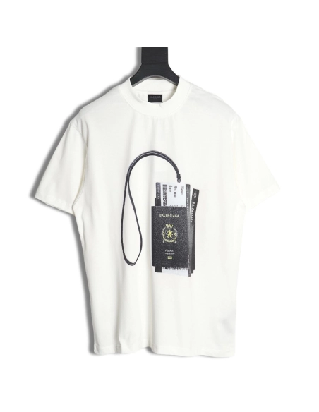 Balenciaga 24SS Ticket Passport Round Neck Short Sleeve T-Shirt TSK1,All order with free shipping Balenciaga