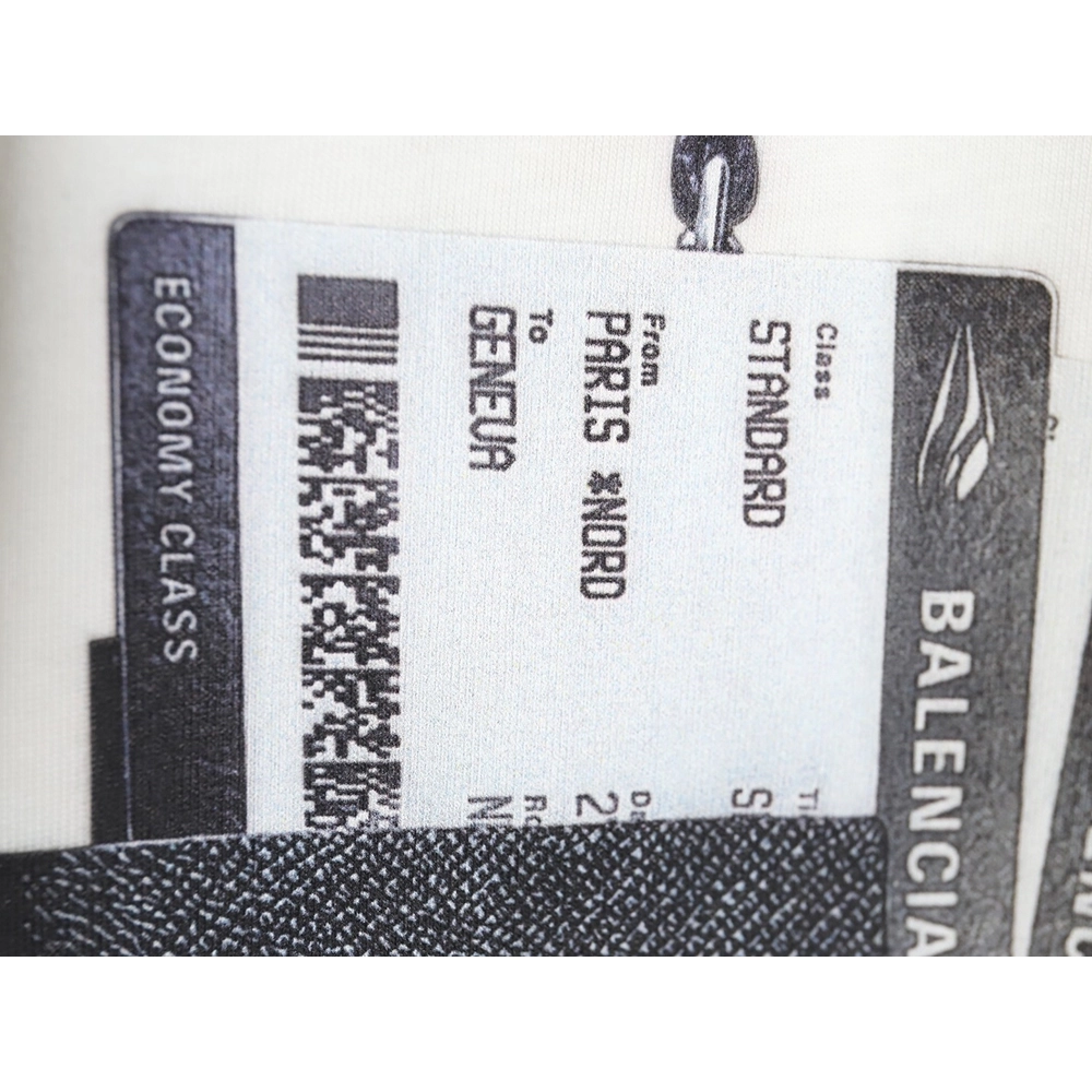 Balenciaga 24SS Ticket Passport Round Neck Short Sleeve T-Shirt TSK1,All order with free shipping Balenciaga