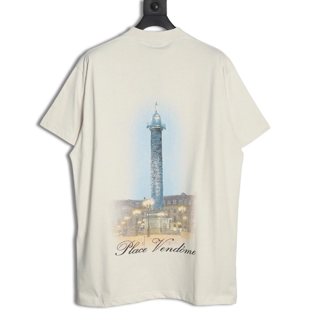Balenciaga Vogue Lighthouse Back Short Sleeve T-Shirt,All order with free shipping Balenciaga