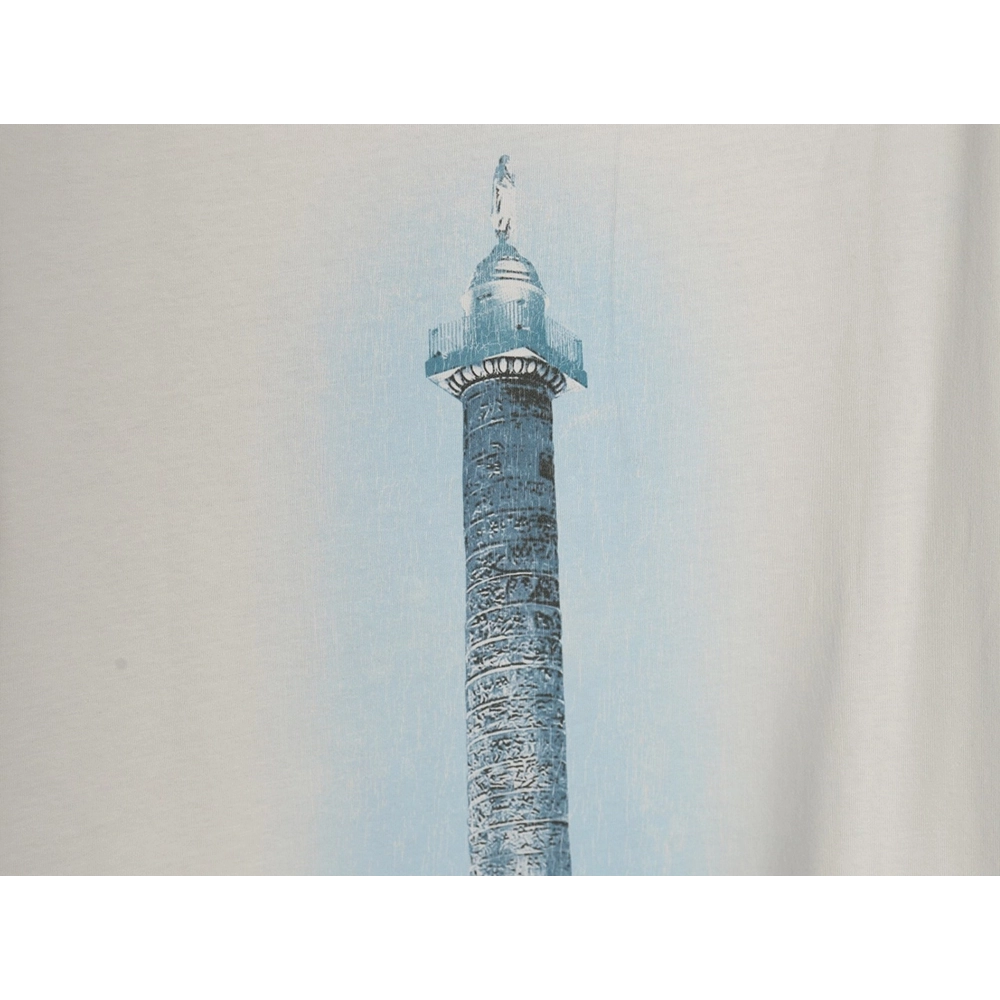 Balenciaga Vogue Lighthouse Back Short Sleeve T-Shirt,All order with free shipping Balenciaga