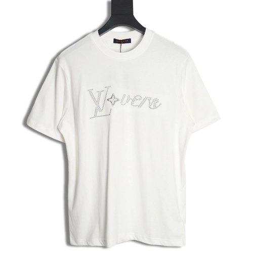 Reps Louis Vuitton short-sleeved T-shirt with lettering embroidery,All order with free shipping Reps Louis Vuitton