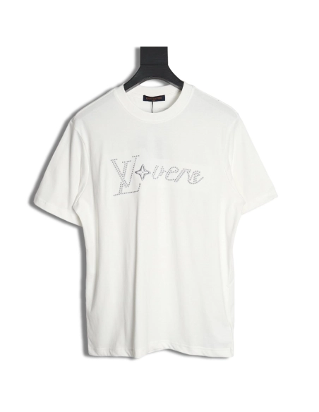 Reps Louis Vuitton short-sleeved T-shirt with lettering embroidery,All order with free shipping Reps Louis Vuitton