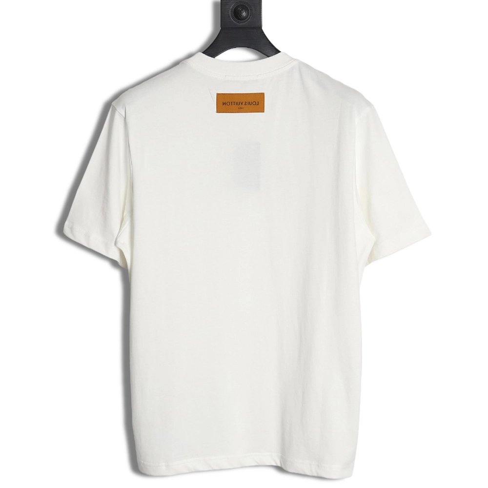 Reps Louis Vuitton short-sleeved T-shirt with lettering embroidery,All order with free shipping Reps Louis Vuitton