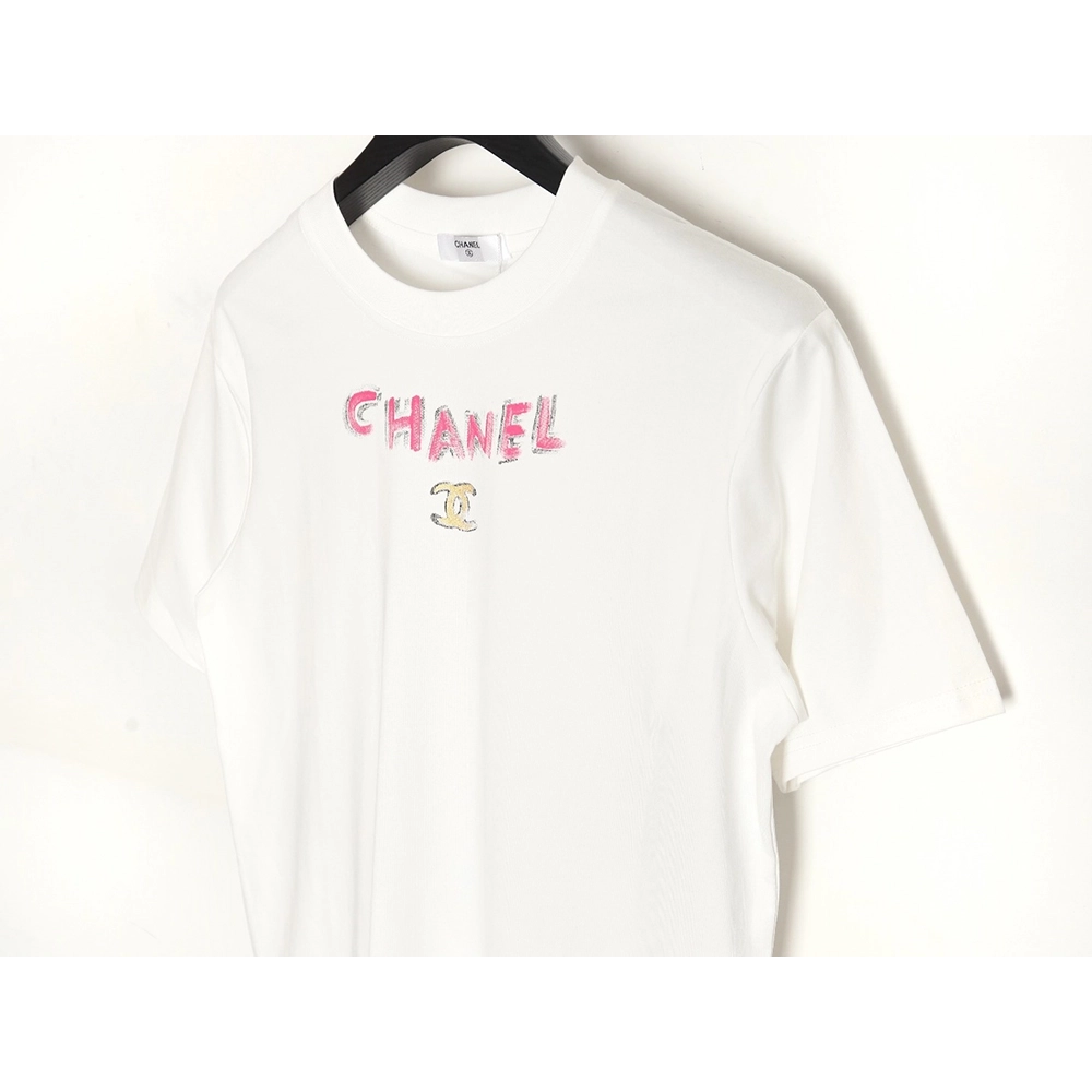Chanel hand-painted watch dial graffiti short-sleeved T-shirt,All order with free shipping Chanel