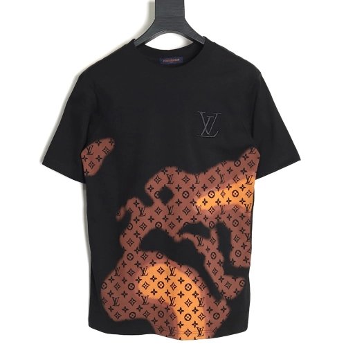 Reps Louis Vuitton monogram gradient embroidered short-sleeved T-shirt,All order with free shipping Reps Louis Vuitton