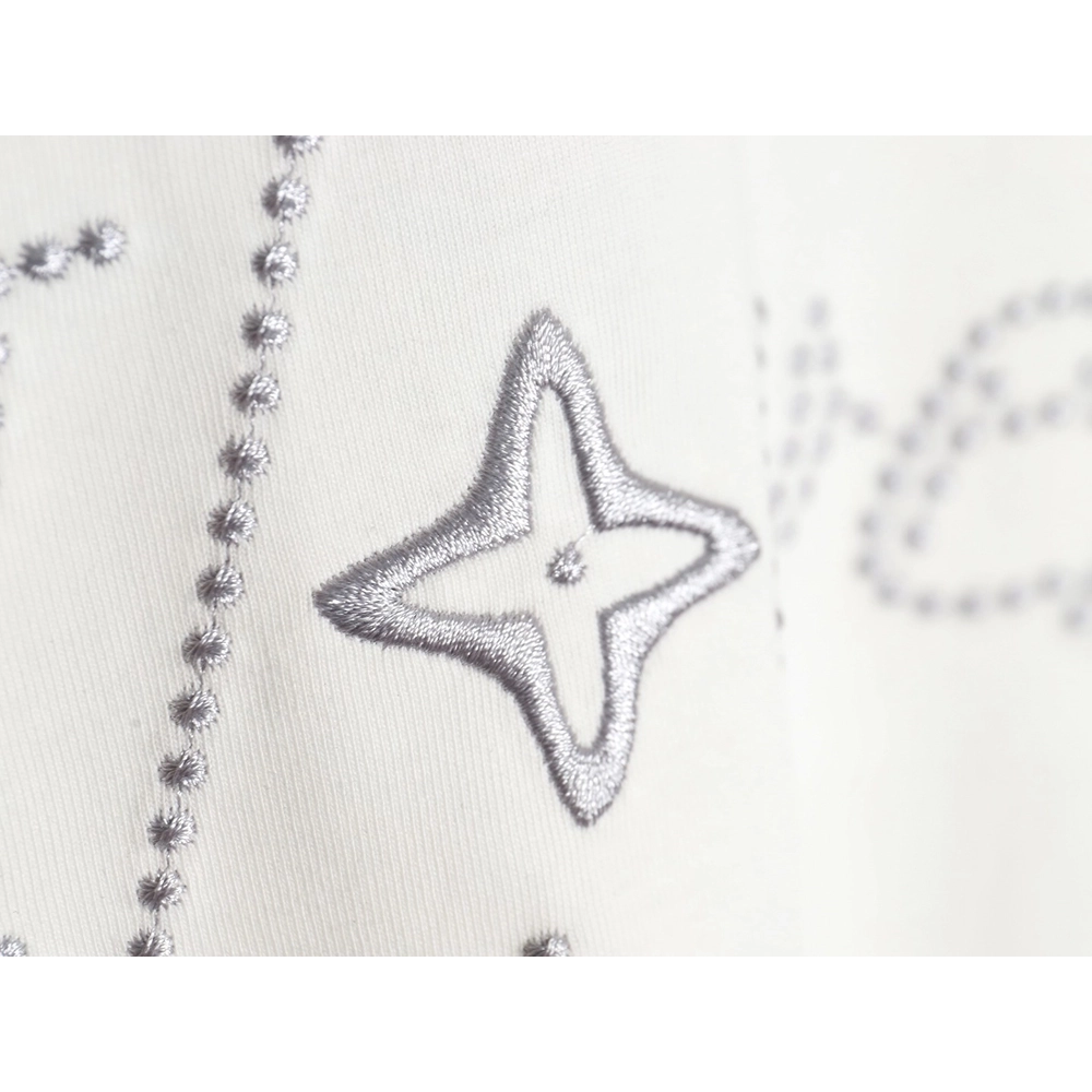 Reps Louis Vuitton LV Fei Dong employee letter embroidered short-sleeved T-shirt TSK1,All order with free shipping Reps Louis Vu