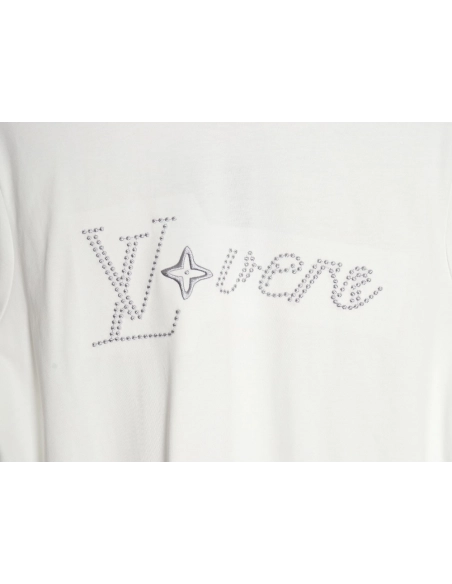 Reps Louis Vuitton LV Fei Dong employee letter embroidered short-sleeved T-shirt TSK1,All order with free shipping Reps Louis Vu