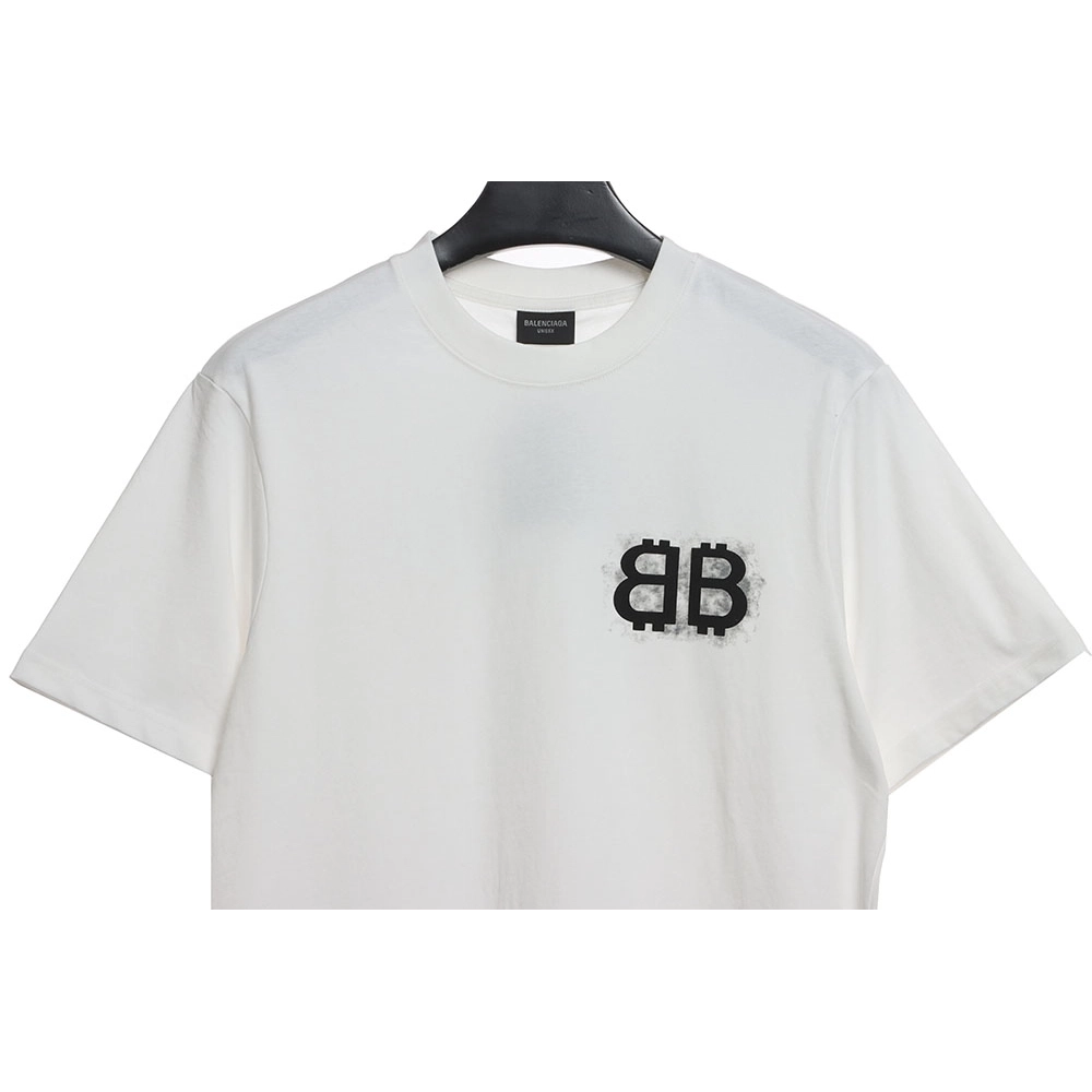 Balenciaga Double B Embroidered Short Sleeve T-Shirt TSK1,All order with free shipping Balenciaga