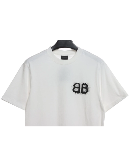 Balenciaga Double B Embroidered Short Sleeve T-Shirt TSK1,All order with free shipping Balenciaga