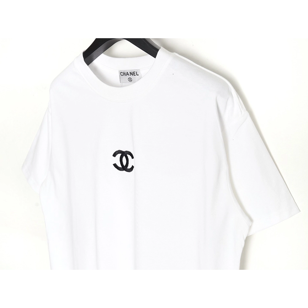 Chanel Double C Heavy Embroidery T-shirt Short Sleeve,All order with free shipping Chanel