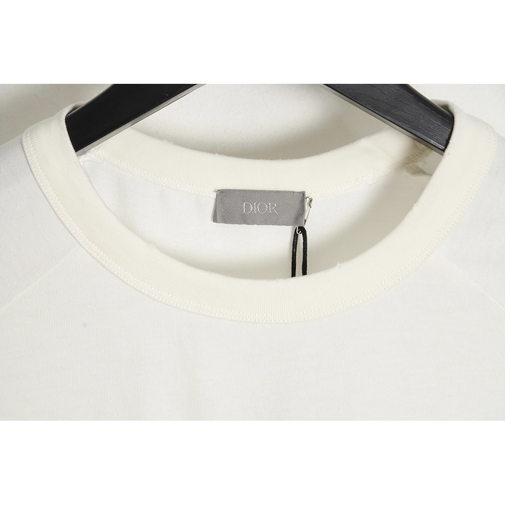 Dior CD gold and silver thread flower embroidery short-sleeved T-shirt,All order with free shipping Dior