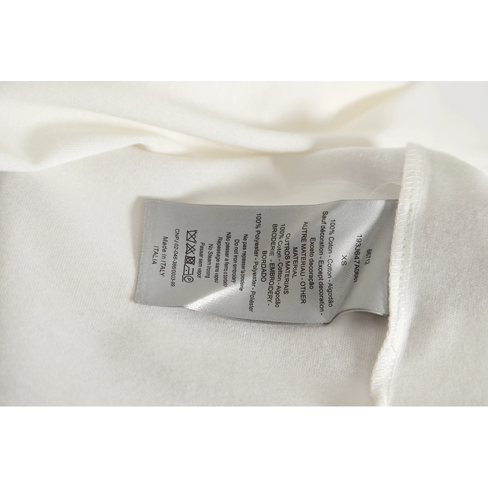 Dior CD gold and silver thread flower embroidery short-sleeved T-shirt,All order with free shipping Dior