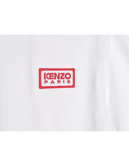 KENZO 24SS black label red embroidered letters T-shirt,All order with free shipping Kenzo