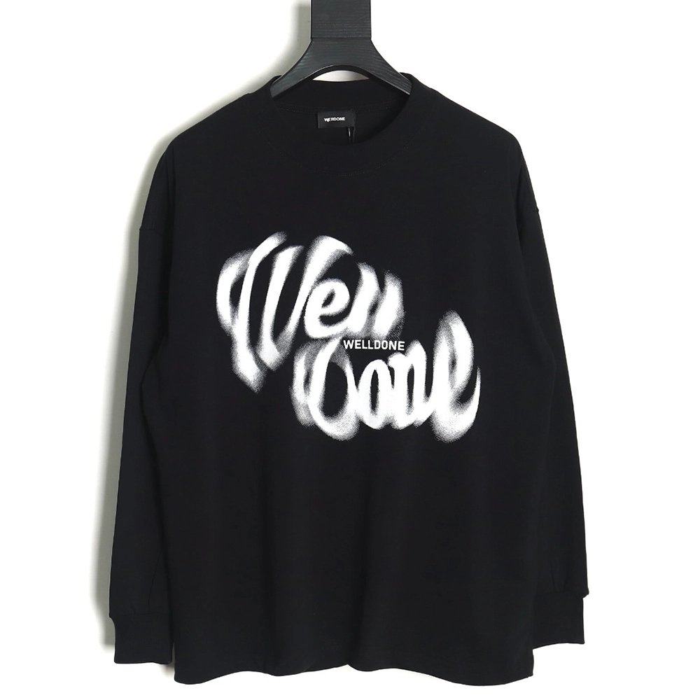 We11 Done dynamic letter print long-sleeved T-shirt,All order with free shipping We11done
