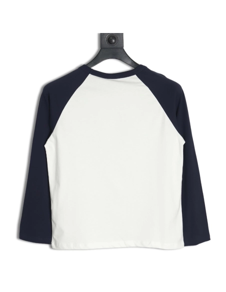 Celine flocked letter patchwork long-sleeved T-shirt,All order with free shipping Celine