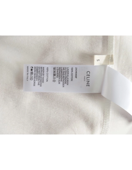 Celine flocked letter patchwork long-sleeved T-shirt,All order with free shipping Celine