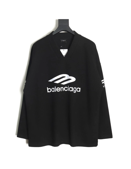 Balenciaga 3B printed V-neck long-sleeved ski T-shirt TSK2,All order with free shipping Balenciaga