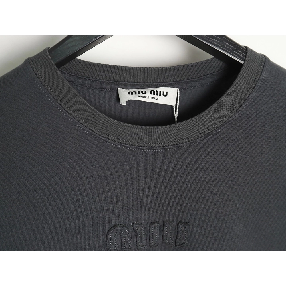 Miu Miu long-sleeved T-shirt with alphabet patchwork TSK1,All order with free shipping Miu Miu