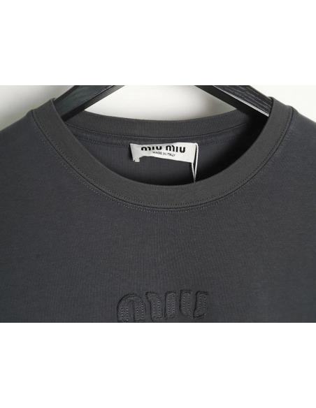 Miu Miu long-sleeved T-shirt with alphabet patchwork TSK1,All order with free shipping Miu Miu